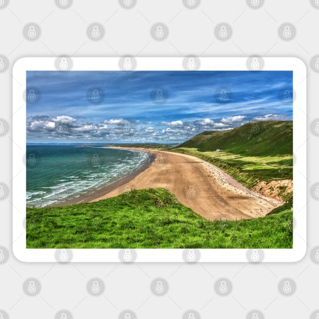 Rhossili Bay On The Gower Peninsula South Wales Sticker by IanWL